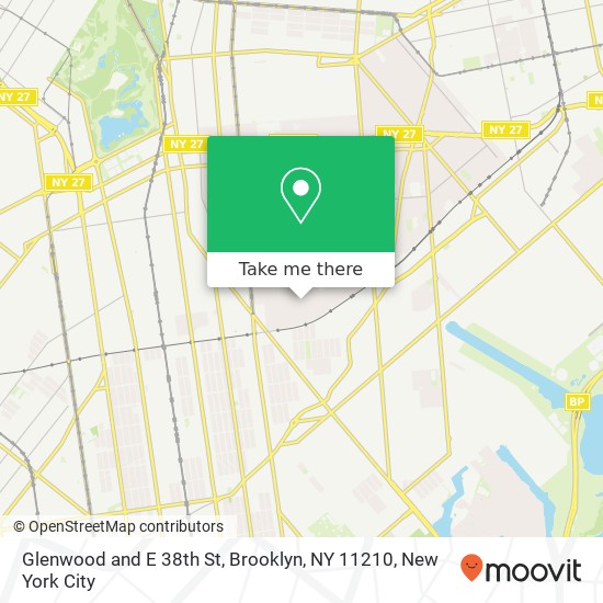 Glenwood and E 38th St, Brooklyn, NY 11210 map