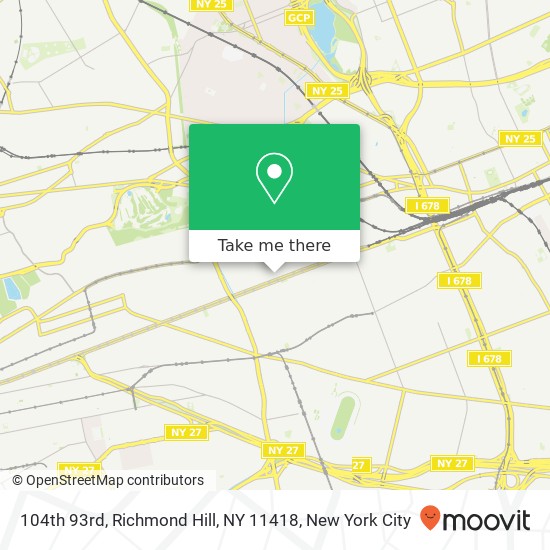 104th 93rd, Richmond Hill, NY 11418 map