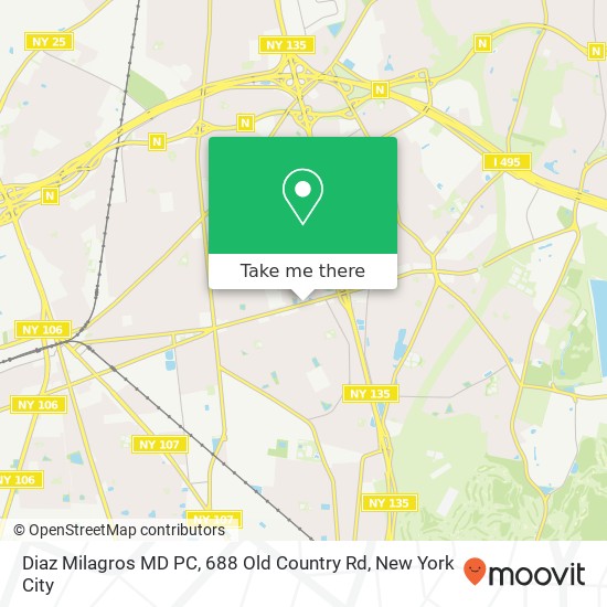Mapa de Diaz Milagros MD PC, 688 Old Country Rd