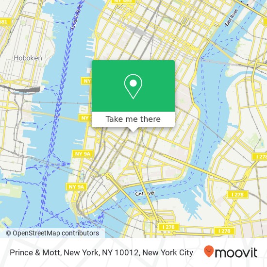 Mapa de Prince & Mott, New York, NY 10012