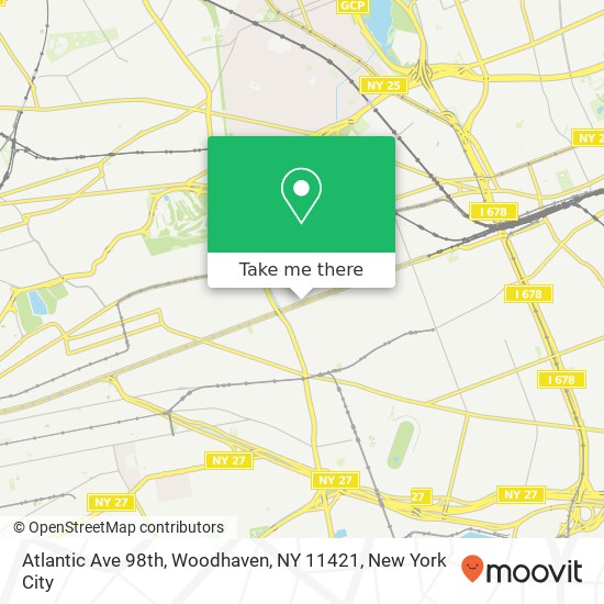 Mapa de Atlantic Ave 98th, Woodhaven, NY 11421