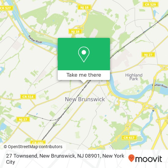 Mapa de 27 Townsend, New Brunswick, NJ 08901
