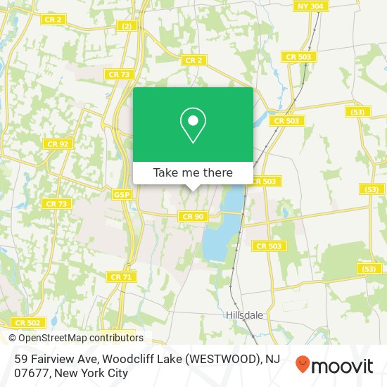 Mapa de 59 Fairview Ave, Woodcliff Lake (WESTWOOD), NJ 07677