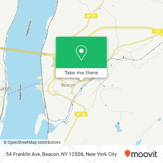 Mapa de 54 Franklin Ave, Beacon, NY 12508