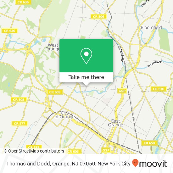 Thomas and Dodd, Orange, NJ 07050 map