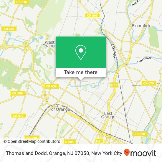 Mapa de Thomas and Dodd, Orange, NJ 07050