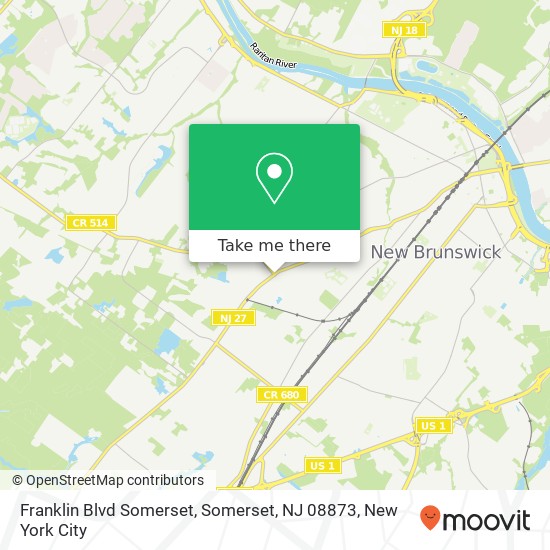 Franklin Blvd Somerset, Somerset, NJ 08873 map