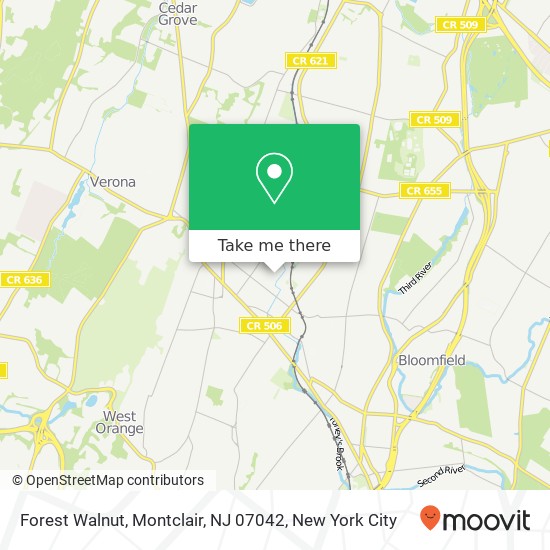 Mapa de Forest Walnut, Montclair, NJ 07042