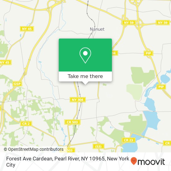 Mapa de Forest Ave Cardean, Pearl River, NY 10965