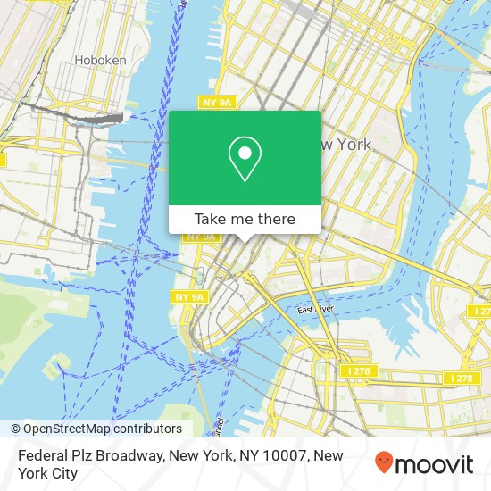 Mapa de Federal Plz Broadway, New York, NY 10007