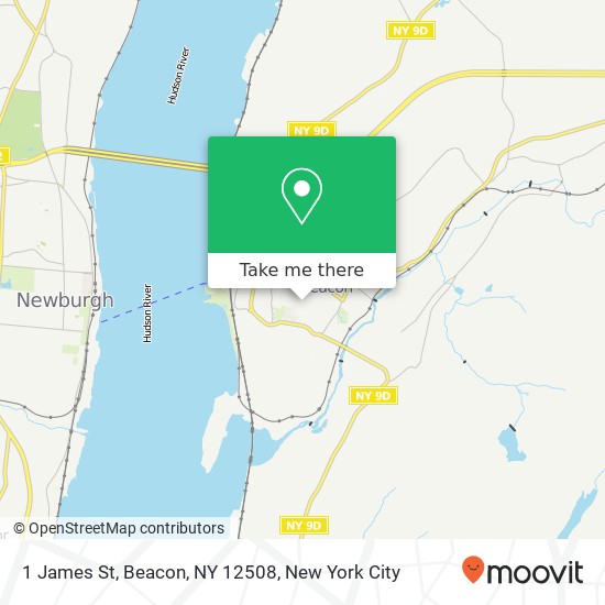 Mapa de 1 James St, Beacon, NY 12508