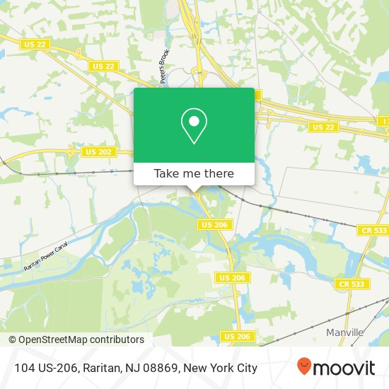 Mapa de 104 US-206, Raritan, NJ 08869