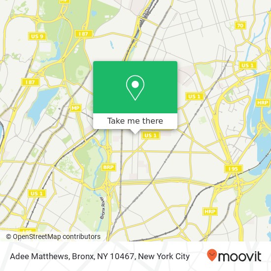 Mapa de Adee Matthews, Bronx, NY 10467