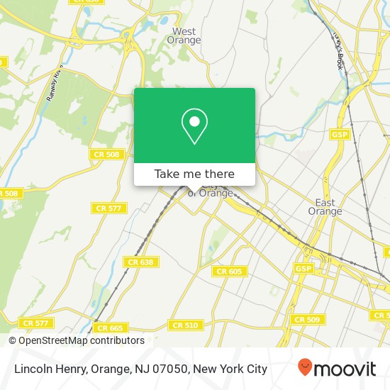 Mapa de Lincoln Henry, Orange, NJ 07050
