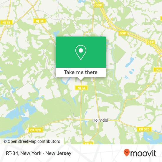 Mapa de RT-34, Holmdel, NJ 07733