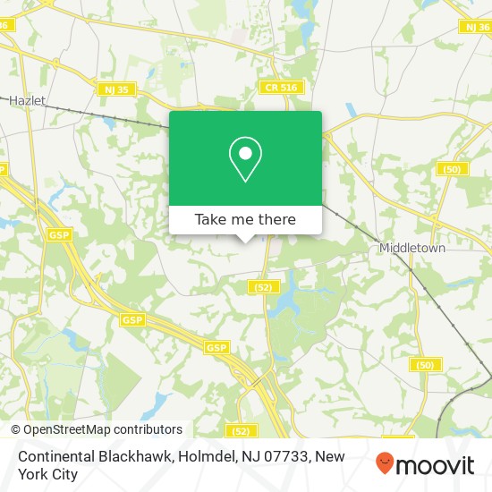 Mapa de Continental Blackhawk, Holmdel, NJ 07733