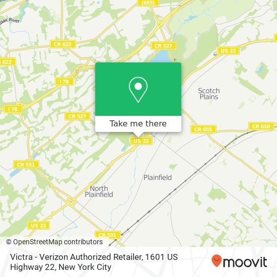 Victra - Verizon Authorized Retailer, 1601 US Highway 22 map