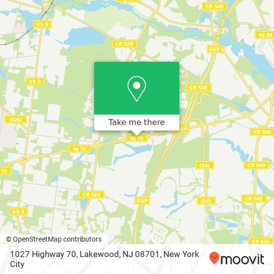 1027 Highway 70, Lakewood, NJ 08701 map