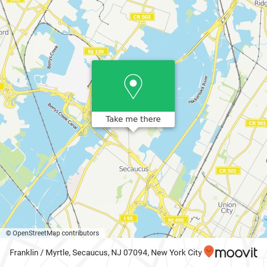 Franklin / Myrtle, Secaucus, NJ 07094 map