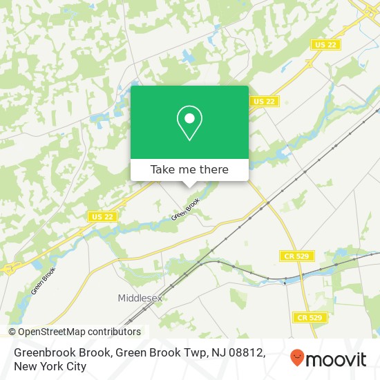 Mapa de Greenbrook Brook, Green Brook Twp, NJ 08812