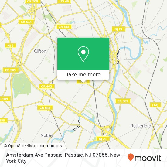 Mapa de Amsterdam Ave Passaic, Passaic, NJ 07055