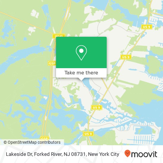 Mapa de Lakeside Dr, Forked River, NJ 08731