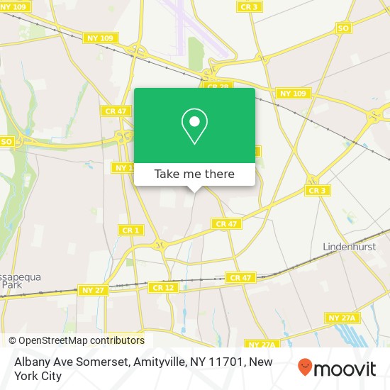 Mapa de Albany Ave Somerset, Amityville, NY 11701
