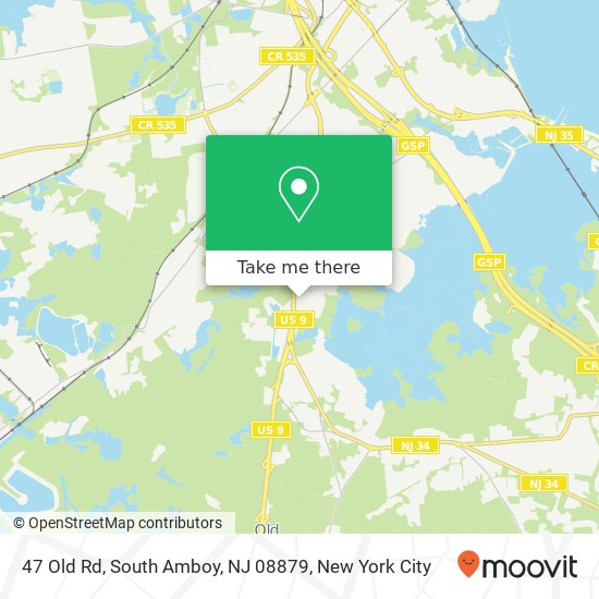 Mapa de 47 Old Rd, South Amboy, NJ 08879