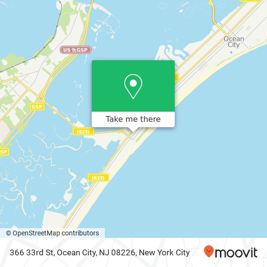 Mapa de 366 33rd St, Ocean City, NJ 08226