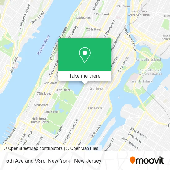 5th Ave and 93rd map