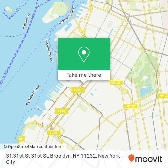 Mapa de 31,31st St 31st St, Brooklyn, NY 11232