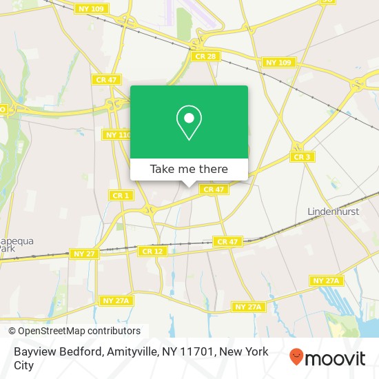 Mapa de Bayview Bedford, Amityville, NY 11701