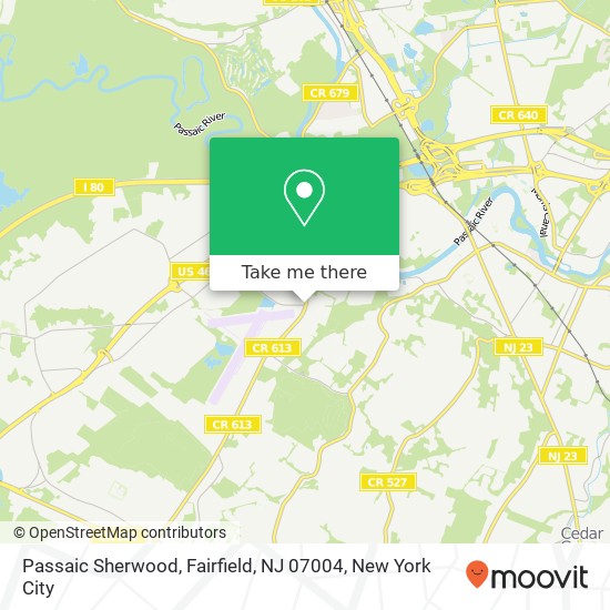 Mapa de Passaic Sherwood, Fairfield, NJ 07004