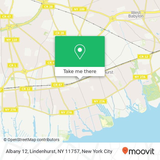 Mapa de Albany 12, Lindenhurst, NY 11757