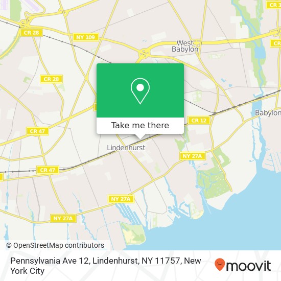Pennsylvania Ave 12, Lindenhurst, NY 11757 map