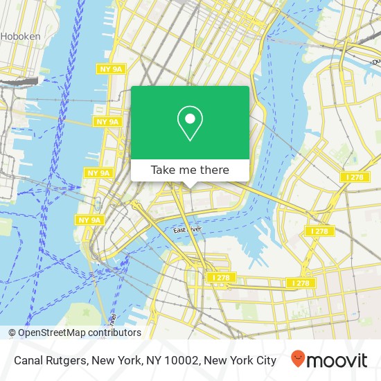 Mapa de Canal Rutgers, New York, NY 10002