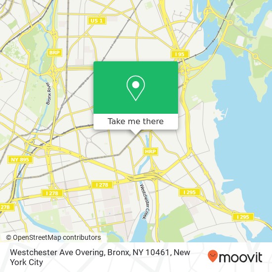 Mapa de Westchester Ave Overing, Bronx, NY 10461
