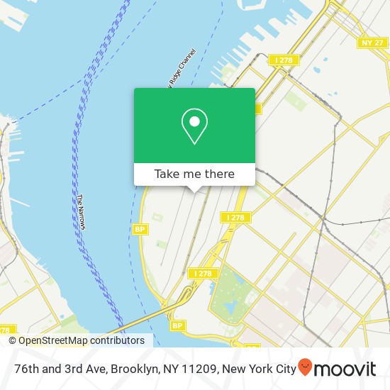 Mapa de 76th and 3rd Ave, Brooklyn, NY 11209