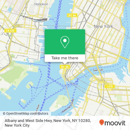 Albany and West Side Hwy, New York, NY 10280 map