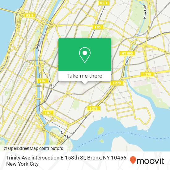 Trinity Ave intersection E 158th St, Bronx, NY 10456 map