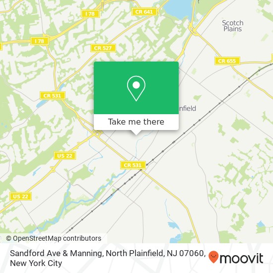 Sandford Ave & Manning, North Plainfield, NJ 07060 map