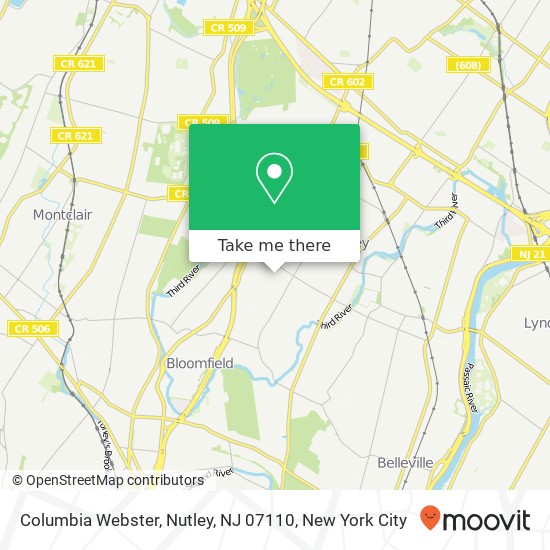 Columbia Webster, Nutley, NJ 07110 map