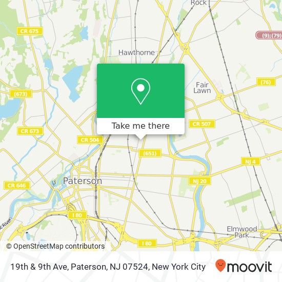 Mapa de 19th & 9th Ave, Paterson, NJ 07524
