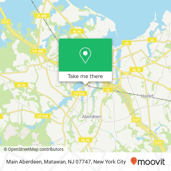 Mapa de Main Aberdeen, Matawan, NJ 07747