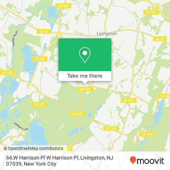 Mapa de 66,W Harrison Pl W Harrison Pl, Livingston, NJ 07039