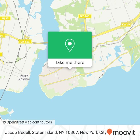 Mapa de Jacob Bedell, Staten Island, NY 10307