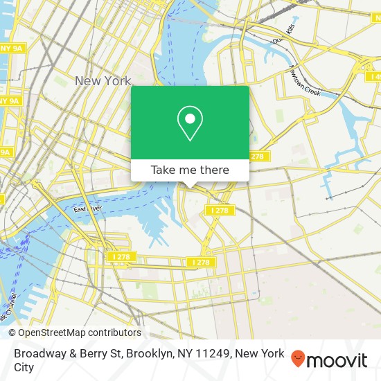 Mapa de Broadway & Berry St, Brooklyn, NY 11249
