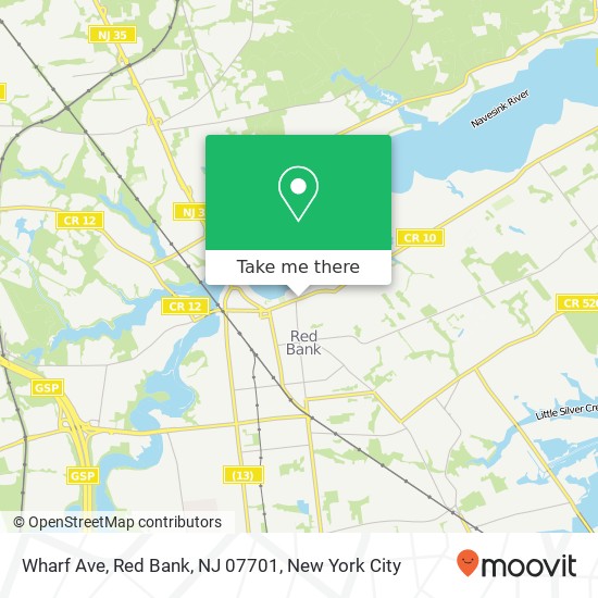 Mapa de Wharf Ave, Red Bank, NJ 07701