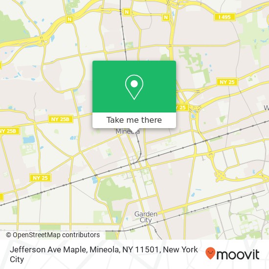 Mapa de Jefferson Ave Maple, Mineola, NY 11501