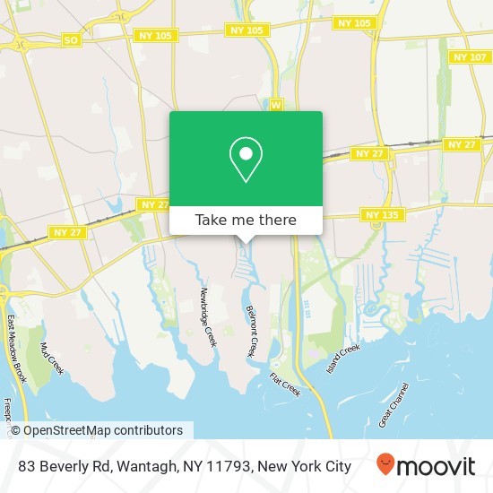 Mapa de 83 Beverly Rd, Wantagh, NY 11793